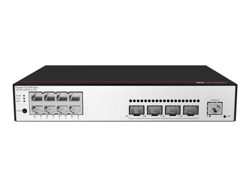HUAWEI S5735-L8T4S-A-V2 8×10/100/1000BASE-T Ports 4xGE SFP Ports AC Power