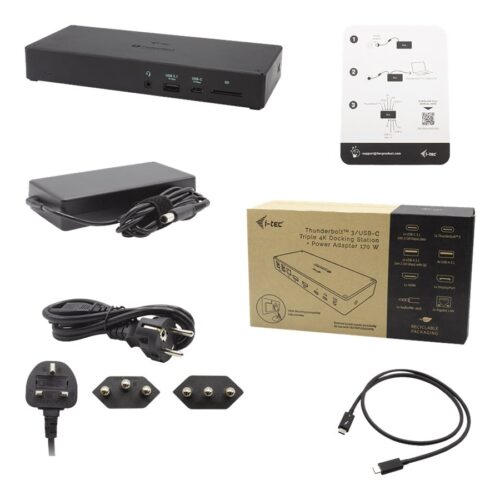 I-TEC Thunderbolt 3 Docking Station 1xDP 1xHDMI 1xTB3 1xGLAN 1xUSB-C 1xUSB 3.1 Gen2 4xUSB 3.0 1xSD Cardreader 1xAudio/Mic 96W PD