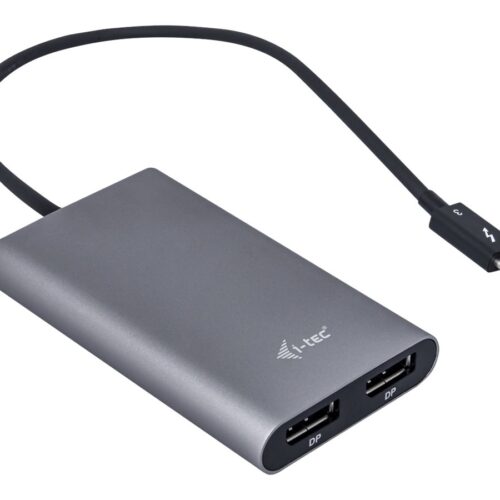 I-TEC THUNDERBOLT3 Dual DP Video Adapter for Thunderbolt3 MacOS and Windows supports 1x5K 60Hz Monitor or 2x4K 60Hz Monitor