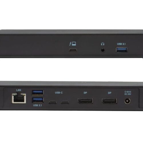I-TEC Thunderbolt3/USB-C Dual DisplayPort 4K Docking Station 2xDP 1xGLAN 1xUSB 3.1 2xUSB 3.0 2xUSB-C Data 1xAutio/Mic 85W PD KL