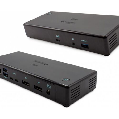 I-TEC Thunderbolt3/USB-C Dual DisplayPort 4K Docking Station 2xDP 1xGLAN 1xUSB 3.1 2xUSB 3.0 2xUSB-C Data 1xAutio/Mic 85W PD KL