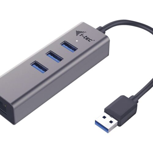 I-TEC USB 3.0 Metal 3-Port HUB with Gigabit Ethernet Adapter 1xUSB 3.0 to RJ-45 3xUSB 3.0 Port LED