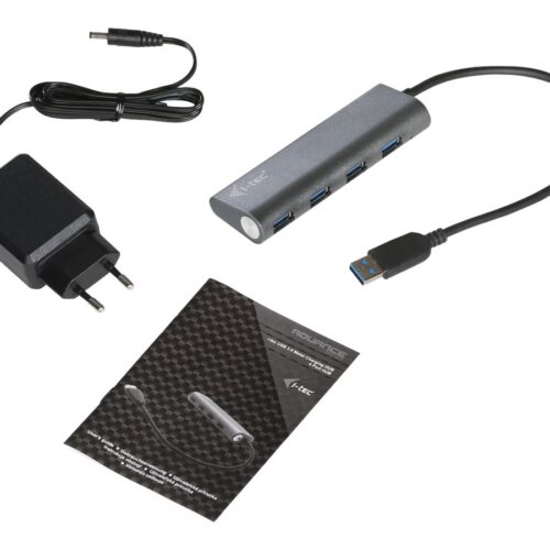 I-TEC USB 3.0 Metal Charging HUB 4 Port with power adaptor 4xUSB charging port. For Tablets Notebooks Ultrabooks PC