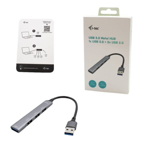 I-TEC USB 3.0 Metal HUB 1x USB 3.0 3x USB 2.0 without power adapter