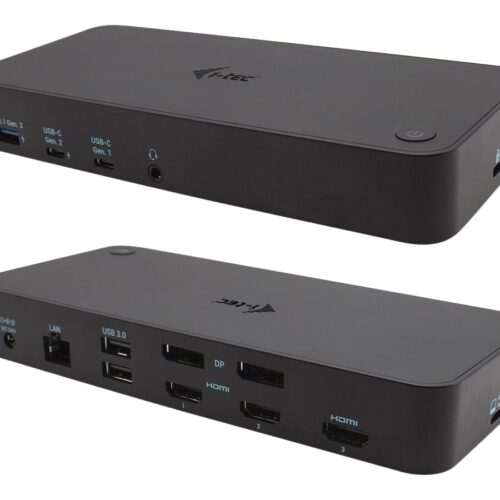 I-TEC USB 3.0/USB-C/Thunderbolt 3x 4K Docking Station 3xHDMI 2xDP GLAN 2xUSB-C 2xUSB 3.0 3.5mm Combo Audio/Mic PD 100W