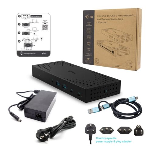I-TEC USB 3.0 USB-C Thunderbolt 3x 4K Docking Station Gen 2 + Power Delivery 100W