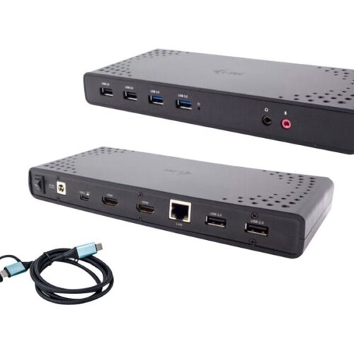 I-TEC USB 3.0/USB-C/Thunderbolt Docking Station 2x HDMI 1x GLAN 2x USB 3.2 Gen.1 4x USB 2.0 1x Audio Jack 1x Mic Jack PD 85W KL
