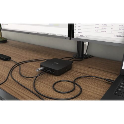 I-TEC USB-C Dual Display MST DS 1xDP 1xHDMI 1xGLAN 3xUSB 3.0 2x USB 2.0 1xUSB-C-Datei 1xAudio/Mic Jack 1x100W USB-C PD
