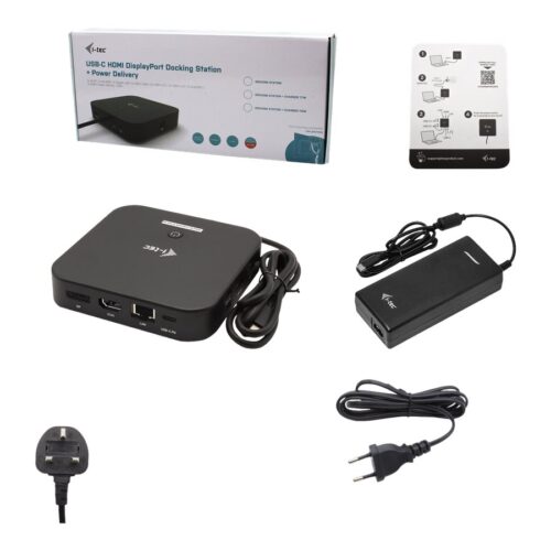 I-TEC USB-C Dual Display MST DS 1xDP 1xHDMI 1xGLAN 3xUSB 3.0 2xUSB 2.0 1xUSB-C-Datei 1xAudio/Mic Jack 1x100W USB-C PD+Charger 112W