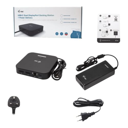 I-TEC USB-C Dual Display MST DS 2xDP 1xGLAN 3xUSB 3.1 2xUSB 2.0 1xUSB-C-DatA 1xAudio/Mic Jack 1x100W USB-C PD + Charger 112W