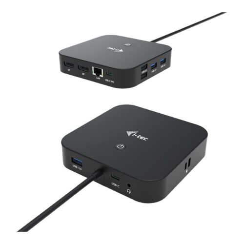 I-TEC USB-C Dual Display MST DS 2xDP 1xGLAN 3xUSB 3.1 2xUSB 2.0 1xUSB-C-DatA 1xAudio/Mic Jack 1x100W USB-C PD + Charger 112W