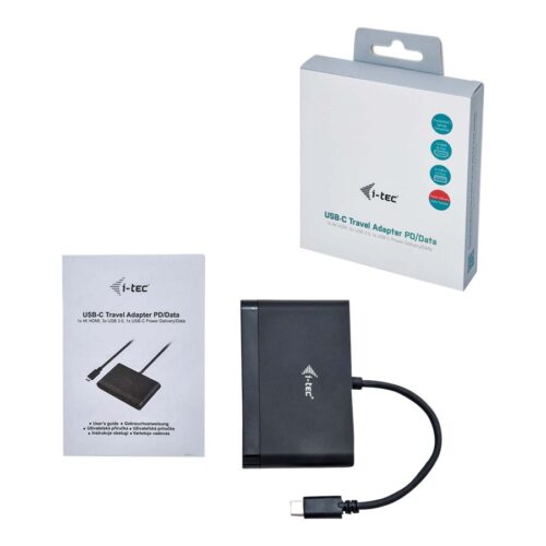 I-TEC USB-C HDMI and USB Adapter with Power Delivery 1xHDMI 4K 2xUSB 3.0 Port 1xUSB-C Power Delivery/Dataport compatible with TB3