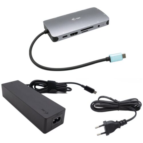 I-TEC USB-C Metal Dock 1xHDMI 1xVGA 1xSD+1xmicroSD Card reader 1xGLAN 1xAudio/Mic 3xUSB 3.1 1xUSB-C Data 1xUSB-C PD + Charger 100W