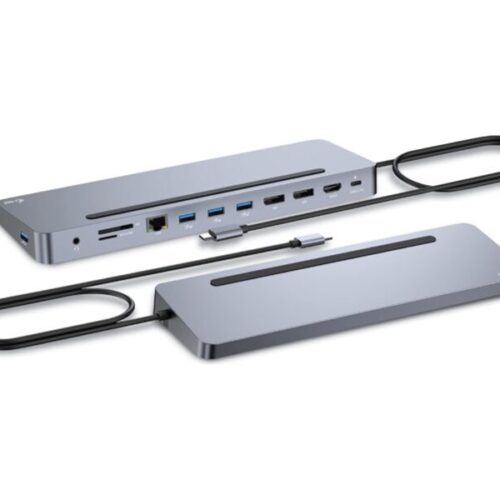 I-TEC USB-C Metal Ergonomic 4K 3x Display Docking Station with PD 100 W + i-tec Universal Charger 100W bundle