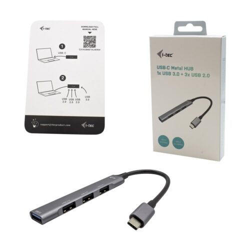 I-TEC USB-C Metal HUB 1x USB 3.0 3x USB 2.0 without power adapter