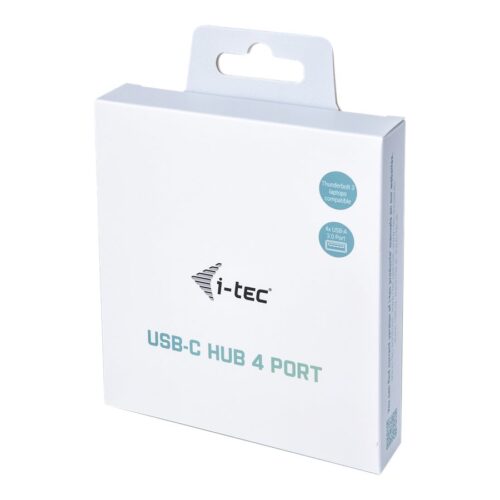 I-TEC USB C Metal HUB 4 Port without power adapter ideal for Notebook Tablet PC supports Win Mac OS compatible with Thunderbolt 3