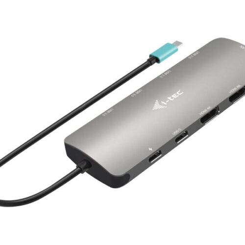 I-TEC USB-C Metal Nano Dock 2x HDMI 1x GLAN 2x USB 3.2 2x USB 2.0 1x USB-C 3.2 Gen.1 Data 1x USB-C 100W PD + Charger 100W