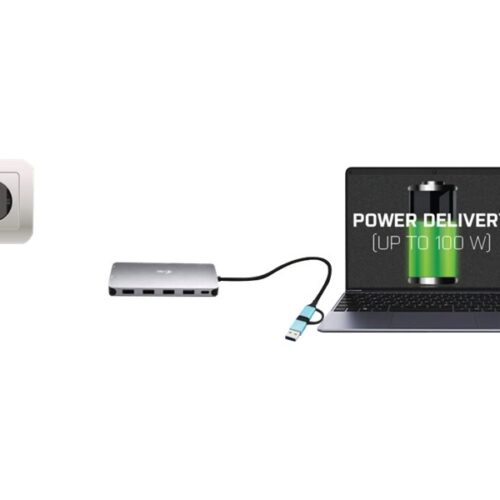 I-TEC USB-C Metal Nano Dock 2xHDMI 1xVGA 1xSD Cardreader 1xmicroSD Cardreader 1xGLAN 3xUSB 2.0 1xUSB 3.2 1xUSB-C3.2Data 1xUSB-C PD
