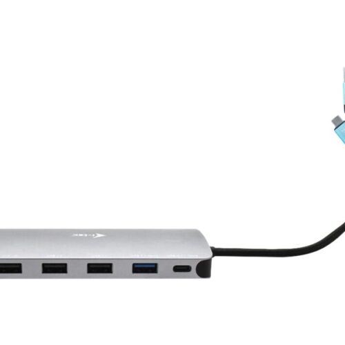 I-TEC USB-C Metal Nano Dock 2xHDMI 1xVGA 1xSD Cardreader 1xmicroSD Cardreader 1xGLAN 3xUSB 2.0 1xUSB 3.2 1xUSB-C3.2Data 1xUSB-C PD