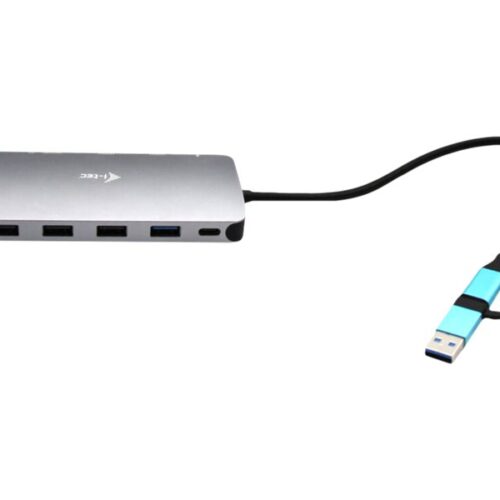 I-TEC USB-C Metal Nano Dock 2xHDMI 1xVGA 1xSD Cardreader 1xmicroSD Cardreader 1xGLAN 3xUSB 2.0 1xUSB 3.2 1xUSB-C3.2Data 1xUSB-C PD