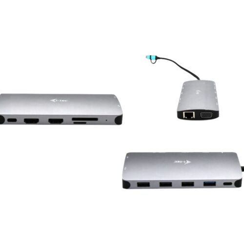 I-TEC USB-C Metal Nano Dock 2xHDMI 1xVGA 1xSD Cardreader 1xmicroSD Cardreader 1xGLAN 3xUSB 2.0 1xUSB 3.2 1xUSB-C3.2Data 1xUSB-C PD