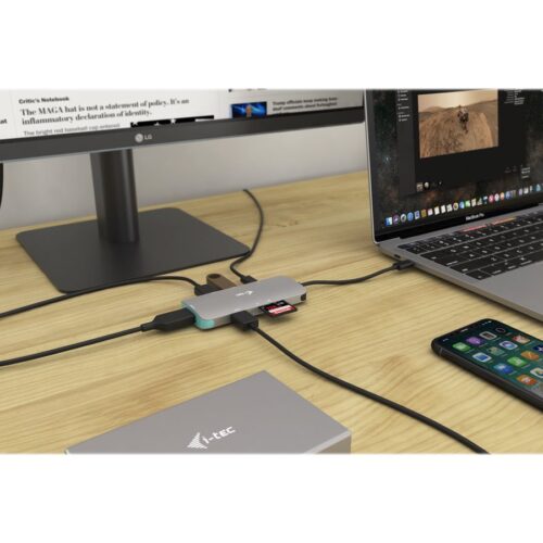 I-TEC USB C Metal Nano Docking Station 1xHDMI 4K 1xSD Cardreader 1xmicroSDCardreader 3xUSB 3.0 Port 1xUSB-C PD sans alimentation