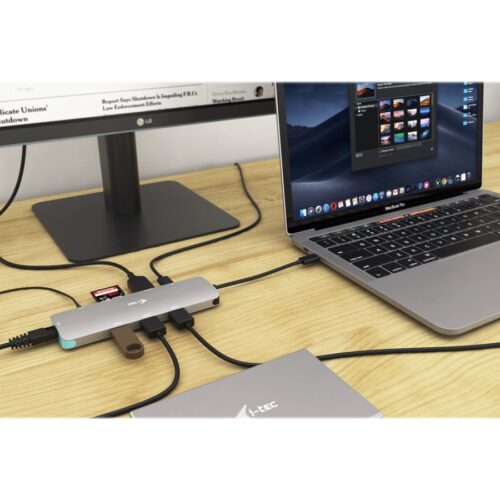 I-TEC USB C Metal Nano Docking Station 1xHDMI4K 1xSD Cardreader 1xmicroSD reader 1xGLAN 3xUSB 3.0 Port 1xUSB-C Sans Alimentation