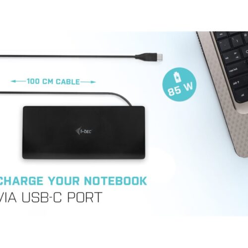 I-TEC USB-C Quattro Display Docking Station 2xDP 2xHDMI 1xGLAN 5xUSB 3.0 1xUSB-C-Data 1xAudio 1xMic 85W PD KL