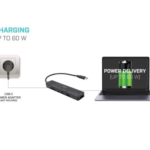 I-TEC USB-C Travel Easy Dock HDMI4K USB-C USB3.0 USB2.0 SD+microSD Card reader Power Delivery 60W 20cm USB-C Cable Sans Alimentation