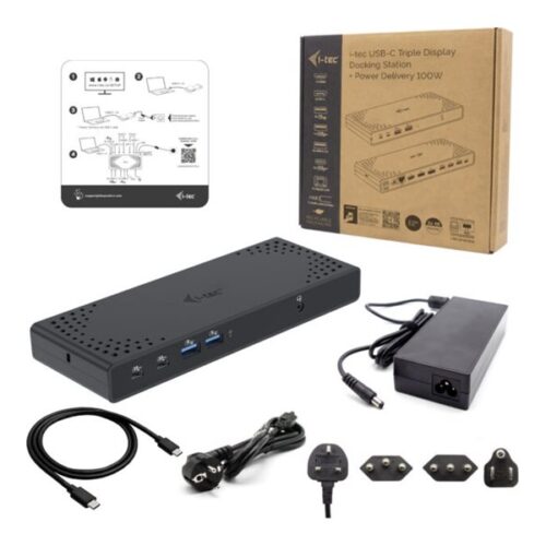 I-TEC USB-C Triple Display DS Gen2 2xDP 1xHDMI 1xGLAN 1xUSB 3.2 Gen2 2xUSB 3.2 Gen1 2xUSB-C Gen2 2xUSB 2.0 1xAudio/Mic PD100W