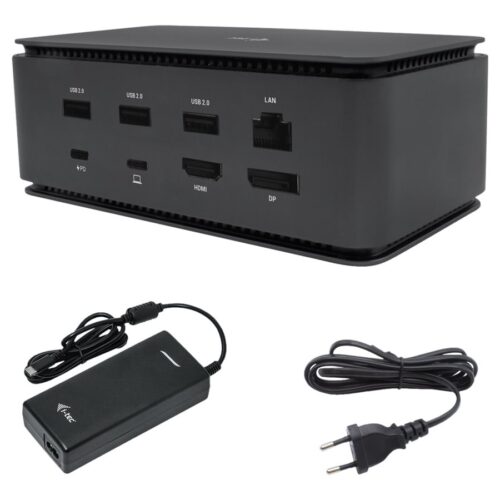I-TEC USB4 Metal Docking station Dual 4K HDMI DP with Power Delivery 80W + Universal Charger 112W