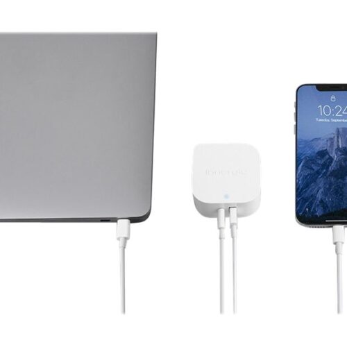 INNERGIE 45H Adaptateur secteur compact 45W – USB-C – 2 Ports Embouts de voyage UE.UK et US inclus