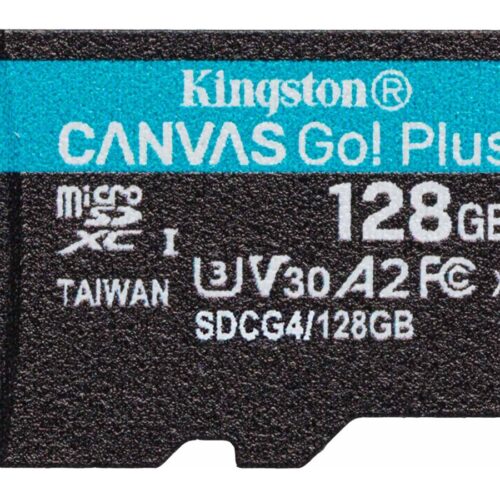 KINGSTON 128Go microSDXC Canvas Go Plus Gen4 200R A2 U3 Single Pack w/o ADP