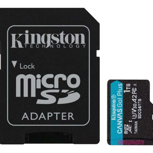KINGSTON 1To microSDXC Canvas Go Plus Gen4 200Mo/s A2 U3 V30 Card + Adapter