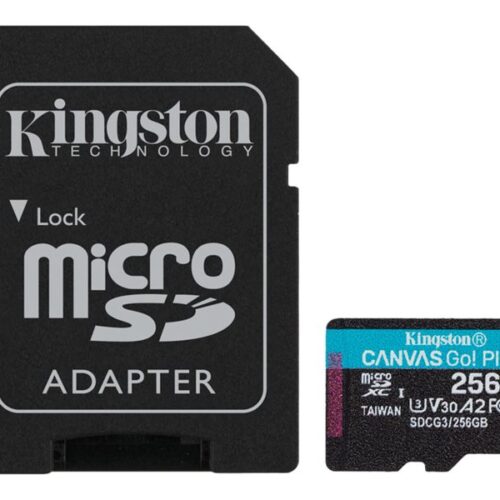 KINGSTON 256GB microSDXC Canvas Go Plus 170R A2 U3 V30 Card + ADP