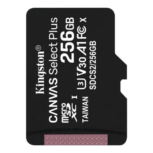 KINGSTON 256GB microSDXC Canvas Select Plus 100R A1 C10 Single Pack w/o ADP