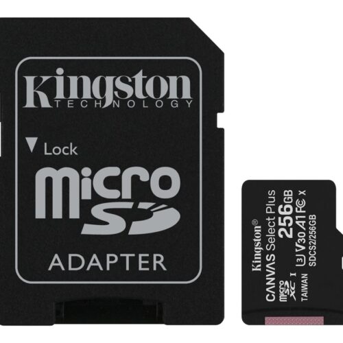 KINGSTON 256GB micSDXC Canvas Select Plus 100R A1 C10 Card + ADP