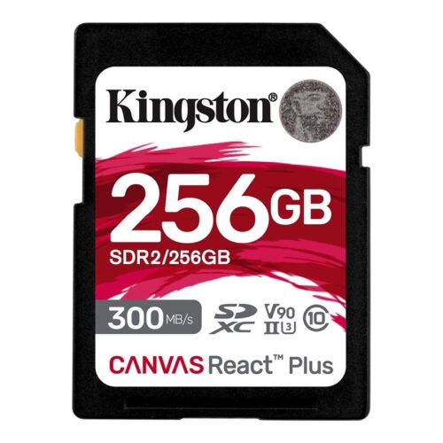 KINGSTON 256Go Canvas React Plus SDXC UHS-II 300R/260W U3 V90 for Full HD/4K/8K