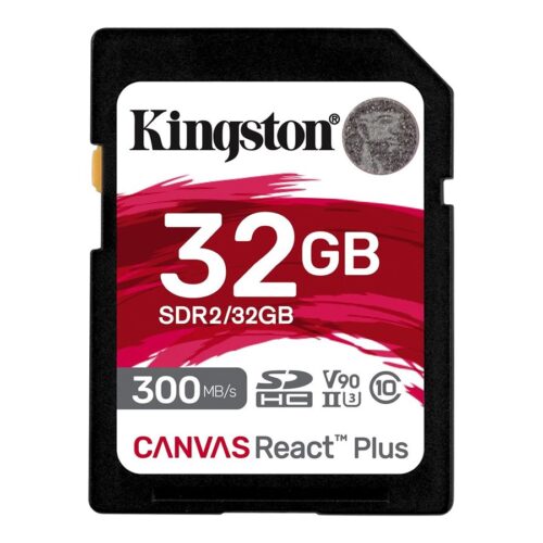 KINGSTON 32Go Canvas React Plus SDHC UHS-II 300R/260W U3 V90 for Full HD/4K/8K