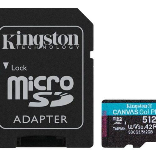 KINGSTON 512GB microSDXC Canvas Go Plus 170R A2 U3 V30 Card + ADP
