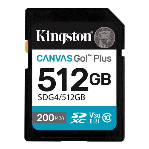 KINGSTON 512Go SDXC Canvas Go Plus Gen4 200Mo/s C10 UHS-I U3 V30