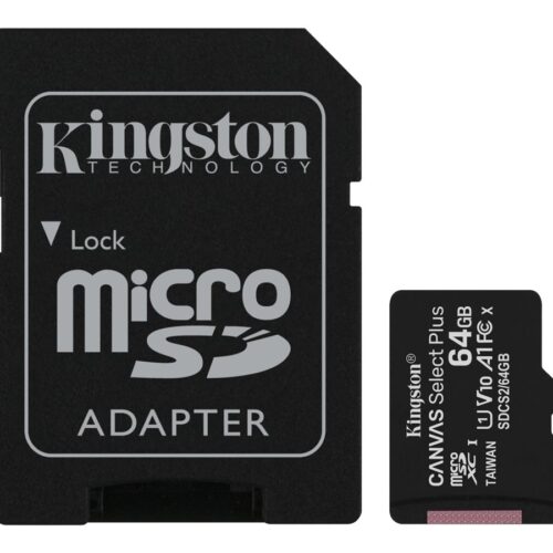 KINGSTON 64GB micSDXC Canvas Select Plus 100R A1 C10 Card + ADP