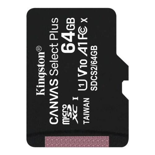 KINGSTON 64GB micSDXC Canvas Select Plus 100R A1 C10 Single Pack w/o ADP