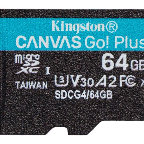 KINGSTON 64Go microSDXC Canvas Go Plus Gen4 200R A2 U3 Single Pack w/o ADP