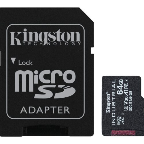 KINGSTON 64Go microSDXC Industrial C10 A1 pSLC Card + SD Adapter