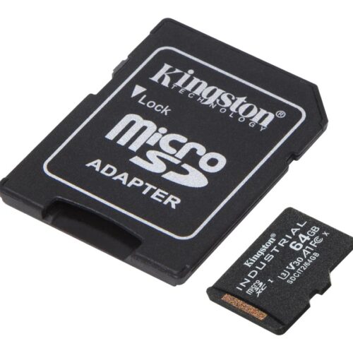 KINGSTON 64Go microSDXC Industrial C10 A1 pSLC Card + SD Adapter