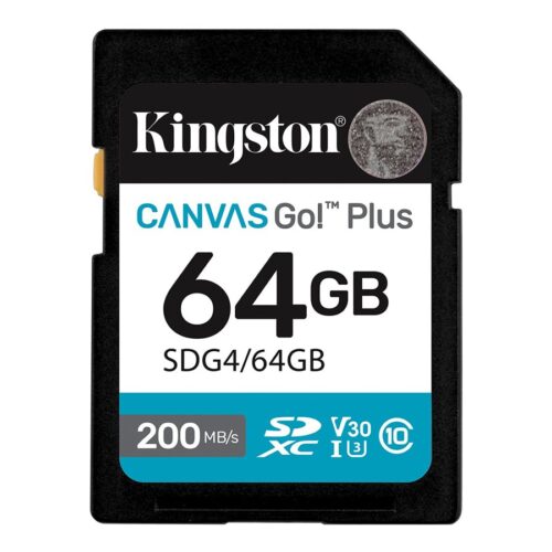 KINGSTON 64Go SDXC Canvas Go Plus Gen4 200Mo/s C10 UHS-I U3 V30