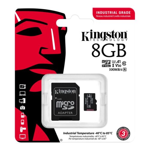 KINGSTON 8Go microSDHC Industrial C10 A1 pSLC Card + SD Adapter
