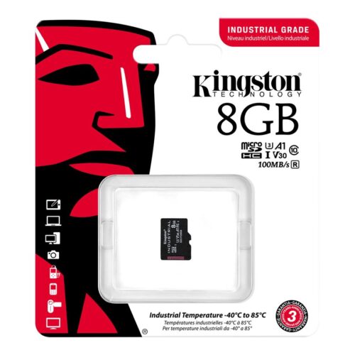 KINGSTON 8Go microSDHC Industrial C10 A1 pSLC Card Single Pack w/o Adapter