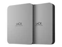 LACIE Mobile Drive HDD USB-C 1To 2.5p Moon Silver with USB-C cable